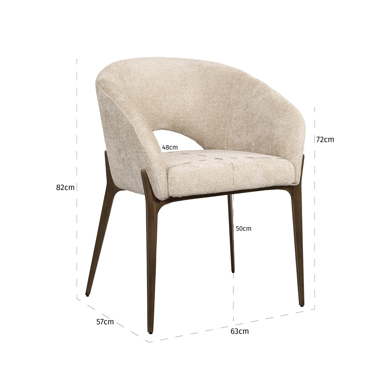 Spisestol Kenzi krem enhjørning Richmond Interiors Spisestol