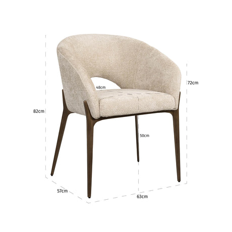 Spisestol Kenzi krem enhjørning Richmond Interiors Spisestol