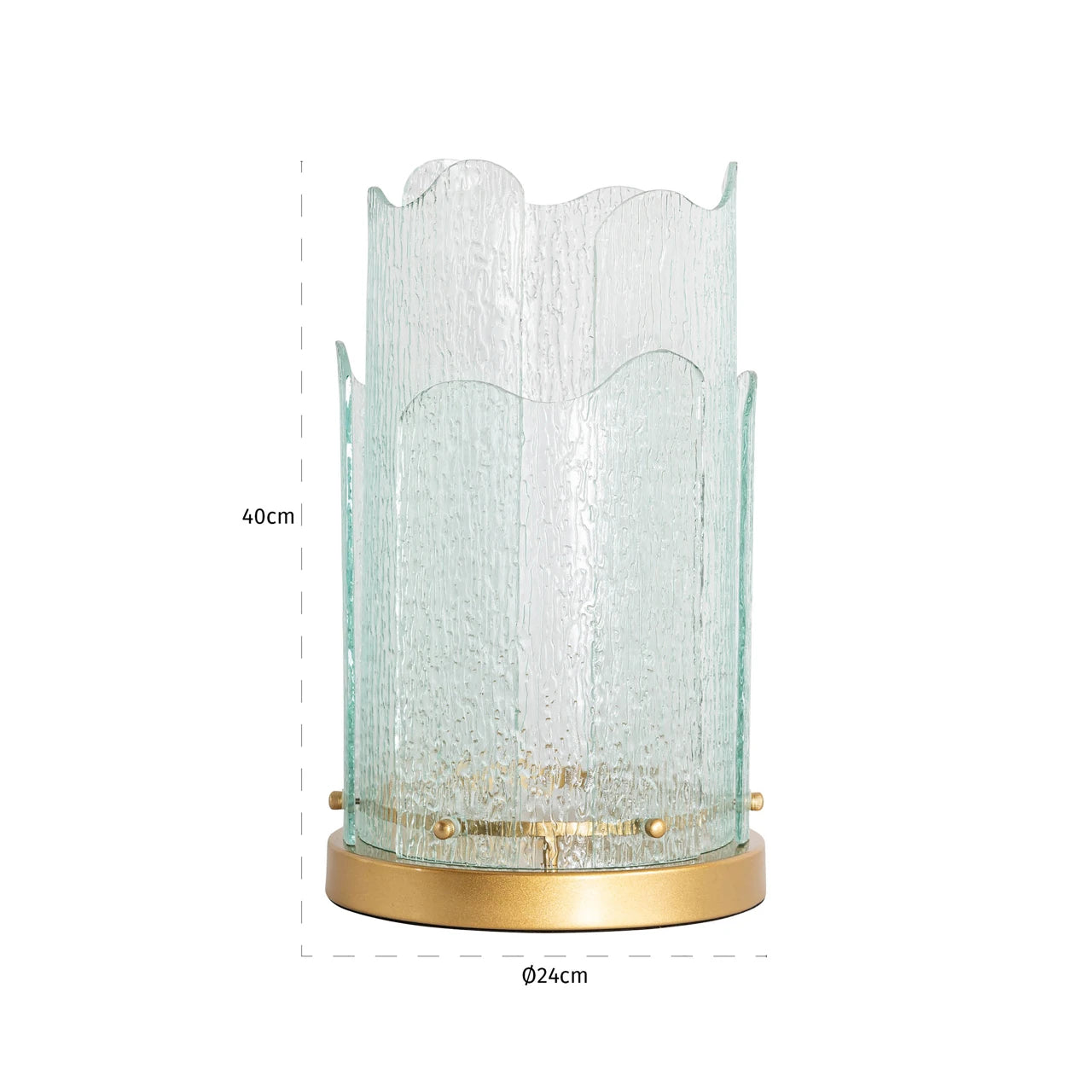Hurricane light Danila gull stor Richmond Interiors Lanterne og lysglass