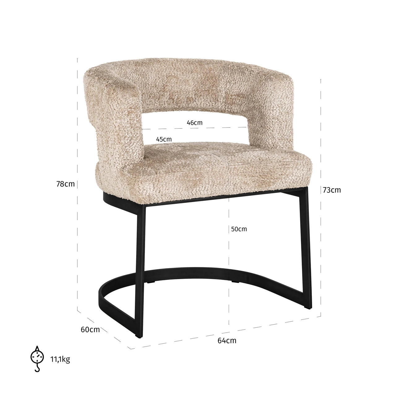 Spisestol Ellis nydelig beige Richmond Interiors Spisestol