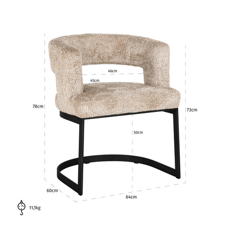 Spisestol Ellis nydelig beige Richmond Interiors Spisestol