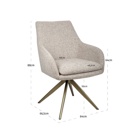 Spisestol Lisonne cayenne brun svingbar brannhemmende Richmond Interiors Spisestol