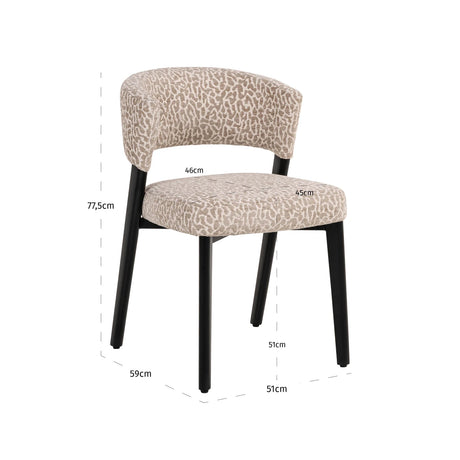 Spisestol Zeno beige leopard Richmond Interiors Spisestol