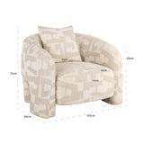 Lounge stol Tuscany beige graffic Richmond Interiors Lenestol
