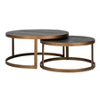 Salongbord Blackbone Brass svart rustikk sett med 2 Richmond Interiors Sofabord