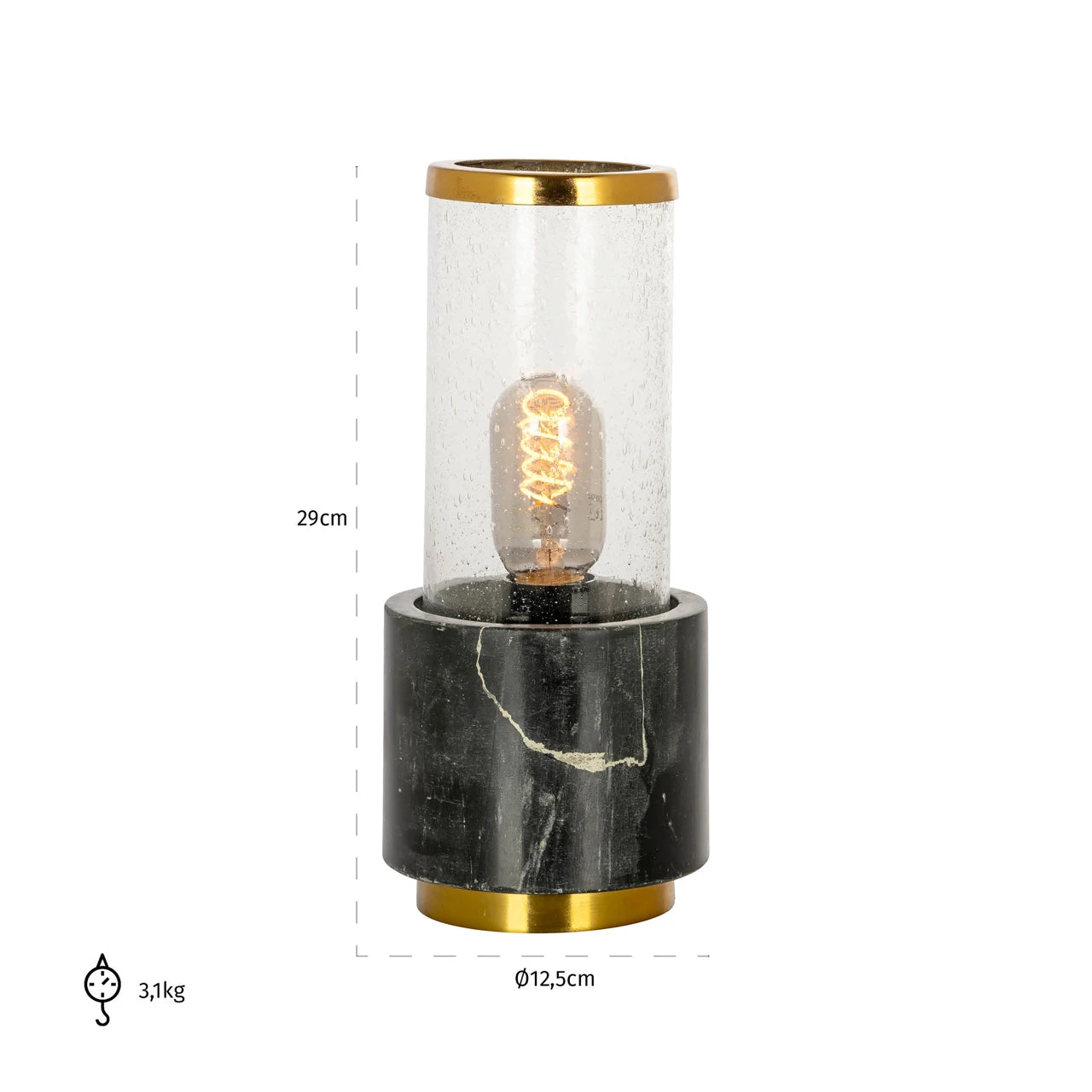 Bordlampe Conan svart/gull Richmond Interiors Bordlampe