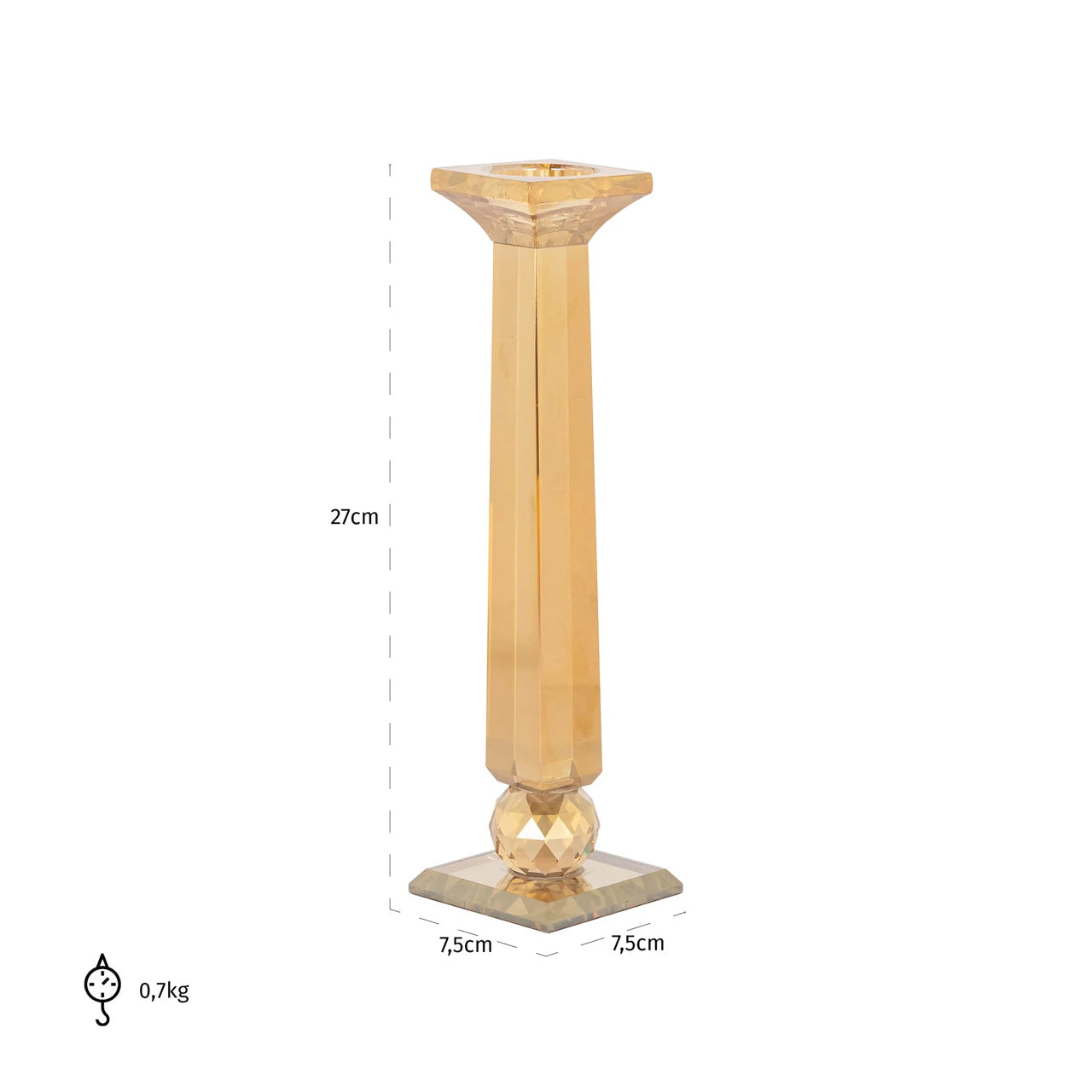 Lysestake Milou amber liten Richmond Interiors Lysestake