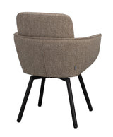 Roswell lenestol mørk beige stoff/brune metallben svingfunksjon Rowico Lenestol
