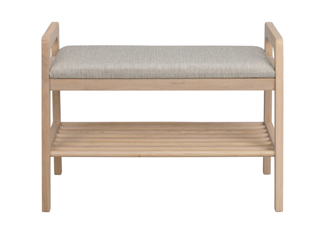 Inverness benk 75 whitewash eik/beige stoff Rowico Benk