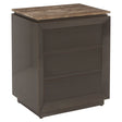 Nightstand Russo askebrun 3 skuffer Richmond Interiors Nattbord