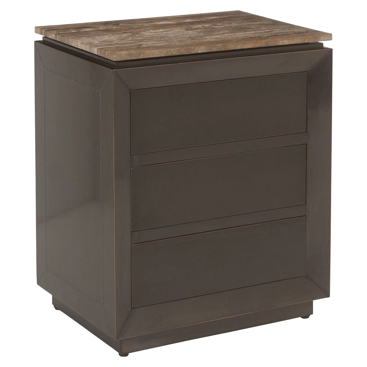Nightstand Russo askebrun 3 skuffer Richmond Interiors Nattbord