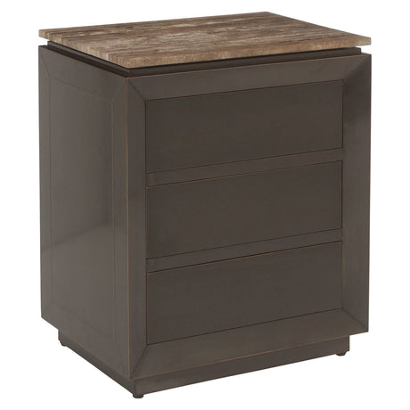 Nightstand Russo askebrun 3 skuffer Richmond Interiors Nattbord