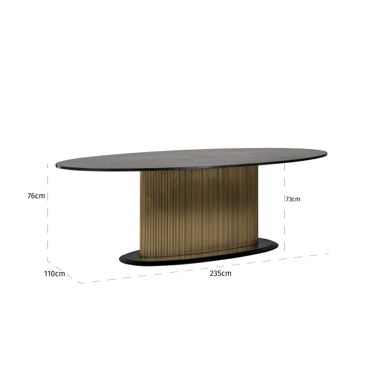 Spisebord Ironville gull ovalt 235 Richmond Interiors Spisebord