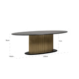 Spisebord Ironville gull ovalt 235 Richmond Interiors Spisebord