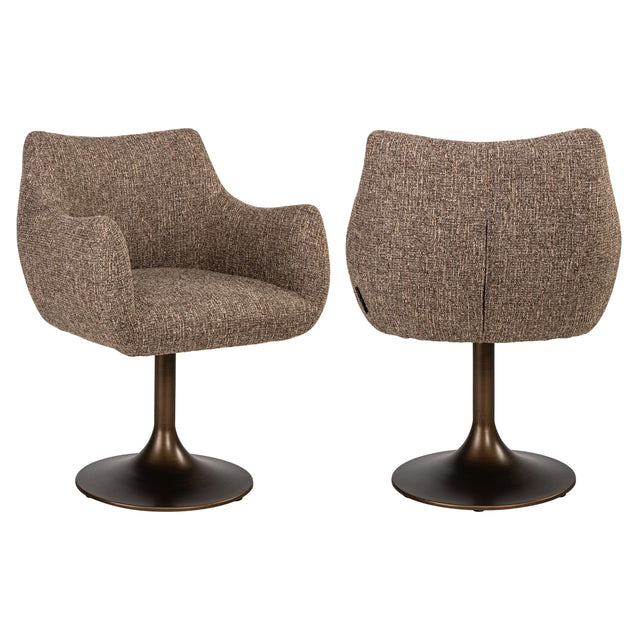 Spisestol Aldo brun tweed med sving Richmond Interiors Spisestol
