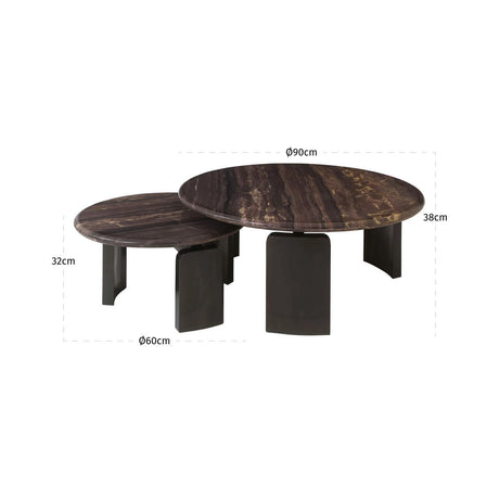 Salongbord Menton burgunder sett med 2 Richmond Interiors Sofabord