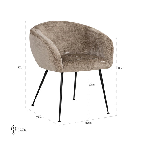 Spisestol Ruby taupe chenille Richmond Interiors Spisestol