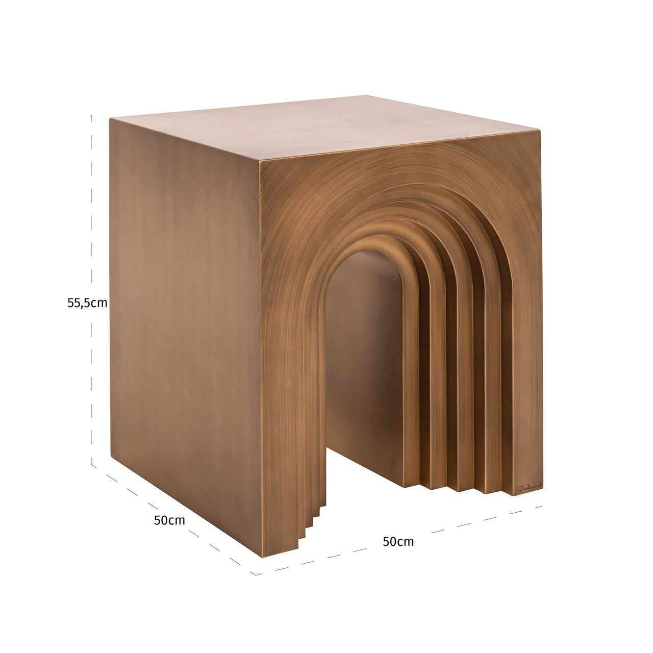 Endebord Vevey børstet gull Richmond Interiors Sidebord