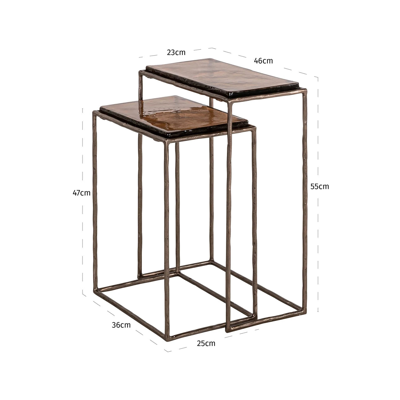 Endebord Villano bronse sett med 2 Richmond Interiors Sidebord