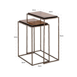 Endebord Villano bronse sett med 2 Richmond Interiors Sidebord