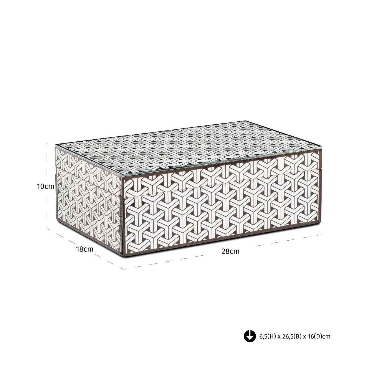 Oppbevaringsboks Feliz svart/hvit stor Richmond Interiors Oppbevaring