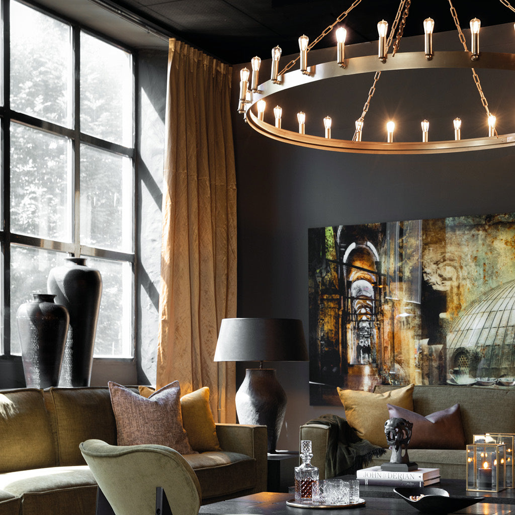 Crown Taklampe Brass Artwood Taklampe