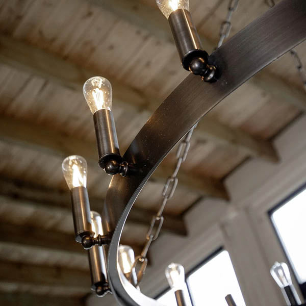 Crown Taklampe Antique iron Artwood Taklampe