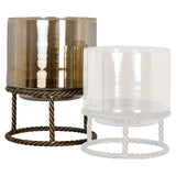 Hurricane-lampe Ropia messing antikk stor Richmond Interiors Lanterne og lysglass