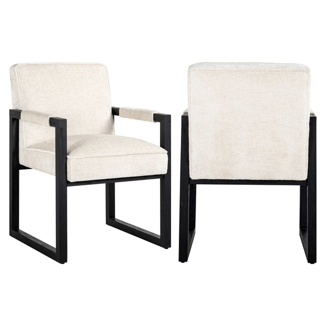 Spisestol Beck hvit chenille Richmond Interiors Spisestol