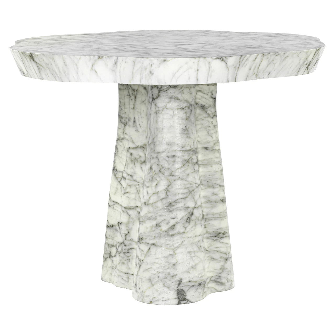 Utendørs spisebord Rockyard hvit marmorlook 140Ø Richmond Interiors Spisebord