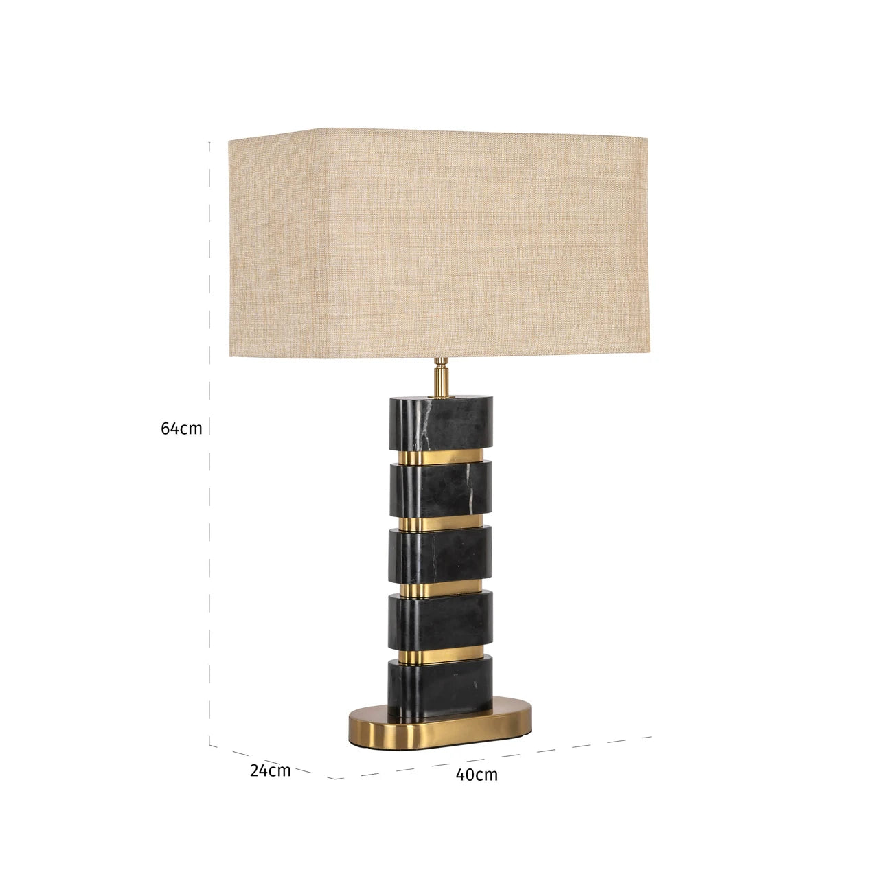Bordlampe Levina svart/gull Richmond Interiors Bordlampe