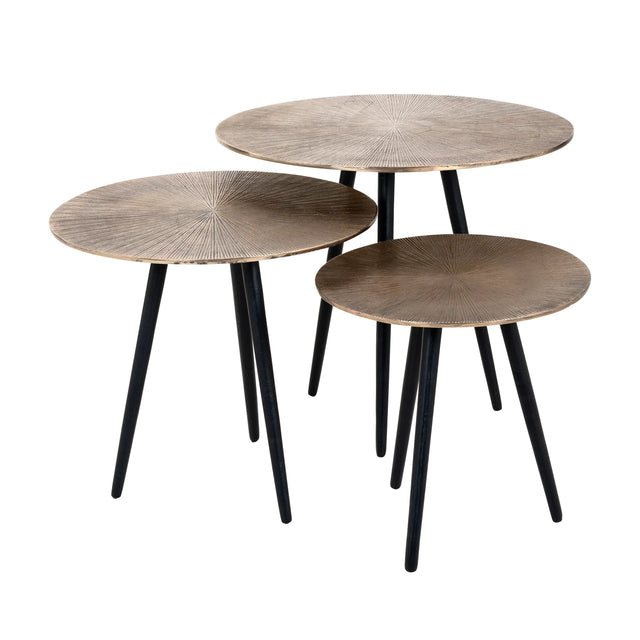 Salongbord Vittorio champagne gull sett med 3 Richmond Interiors Sofabord