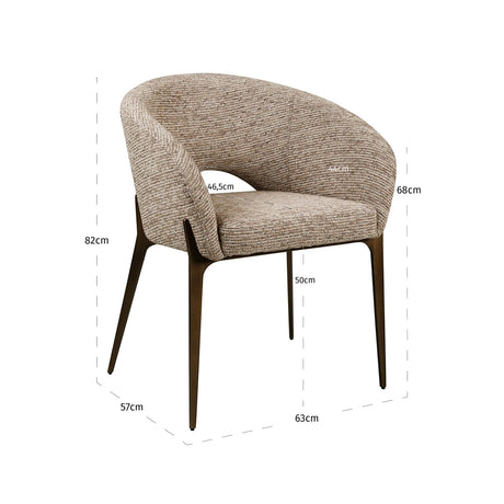 Spisestol Kenzi mocca linear brannhemmende Richmond Interiors Spisestol