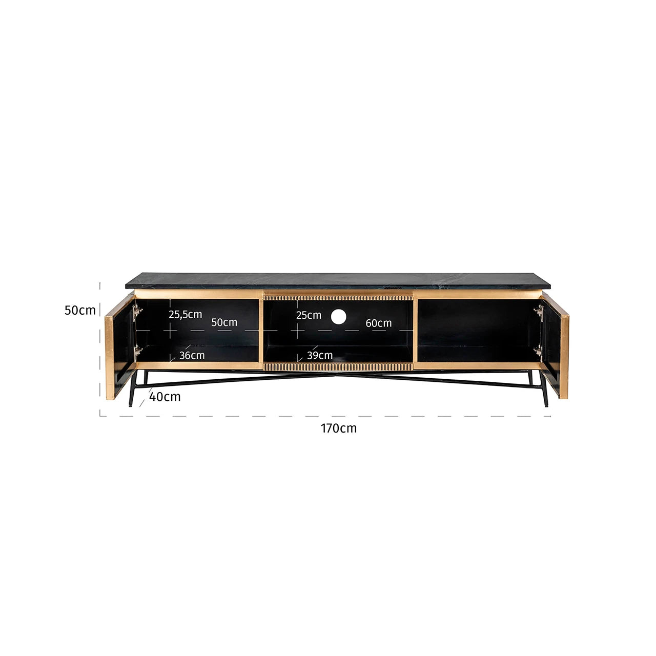 TV-benk Ironville gull Richmond Interiors TV-benk