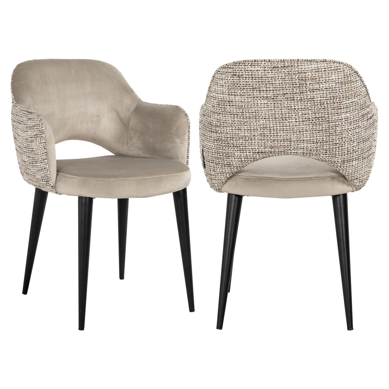 Spisestol Giovanna trendy natur / khaki fløyel flammehemmende Richmond Interiors Spisestol