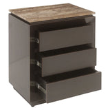Nightstand Russo askebrun 3 skuffer Richmond Interiors Nattbord
