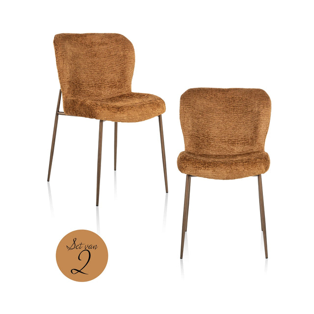 Spise stol Odarby cognac fusion Sett med 2 Richmond Interiors Spisestol