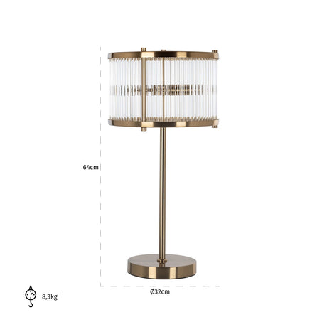 Bordlampe Loiza børstet gull Richmond Interiors Bordlampe