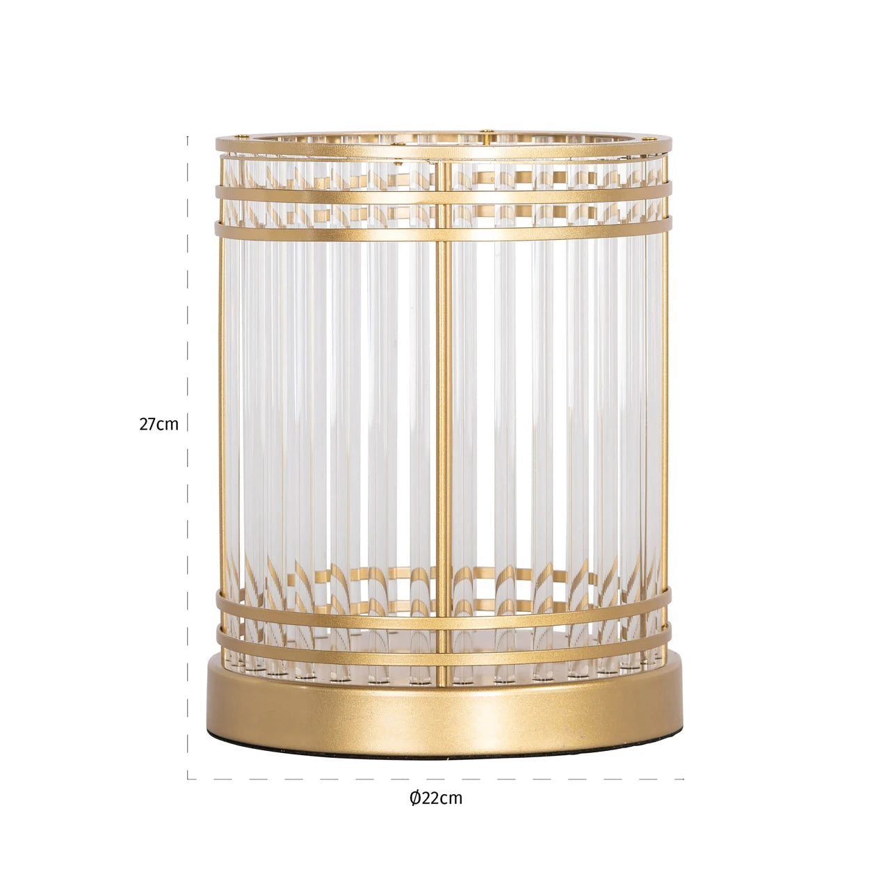 Hurricane light Dyara gold small Richmond Interiors Lanterne og lysglass