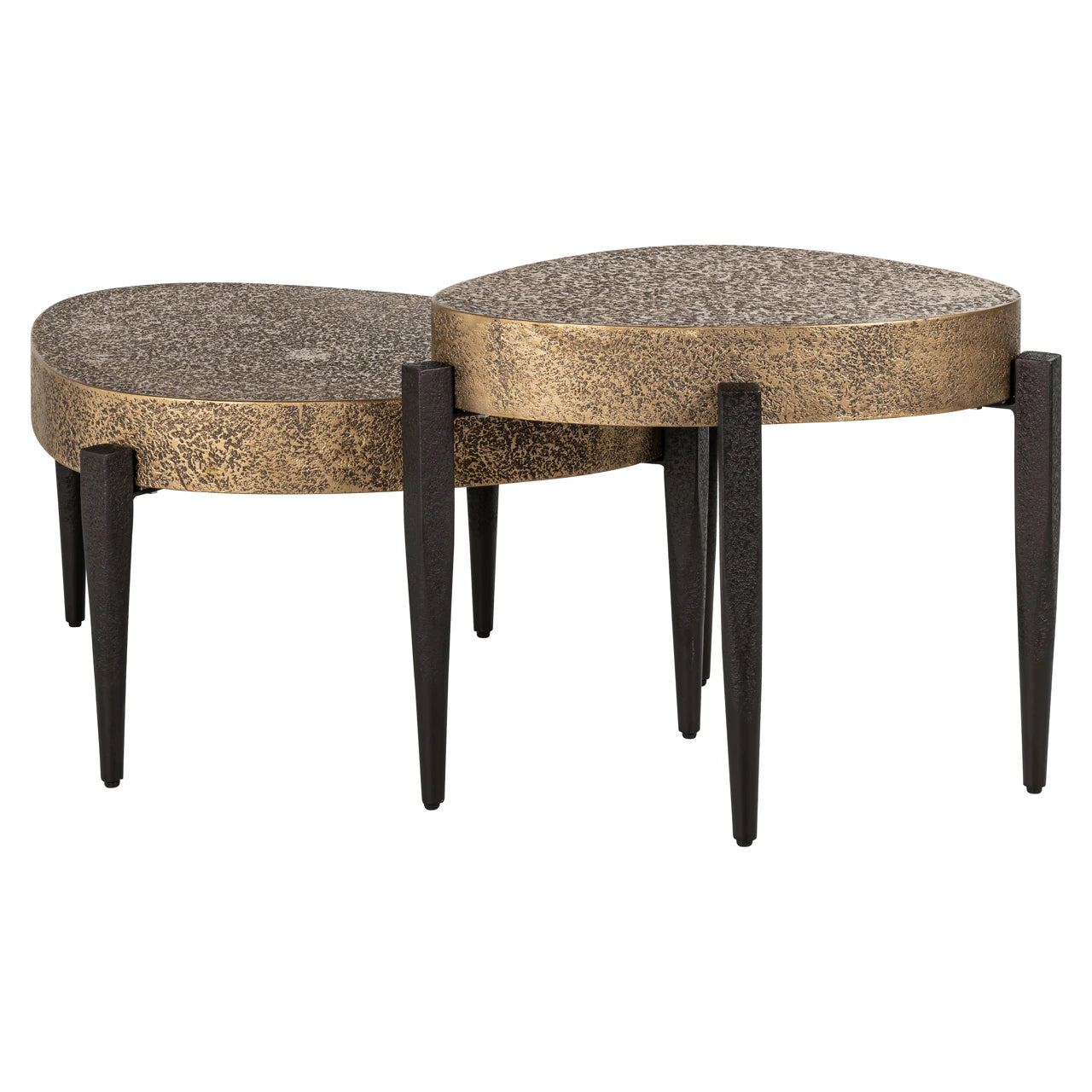 Salongbord Marquee svart/gull sett med 2 Richmond Interiors Sofabord