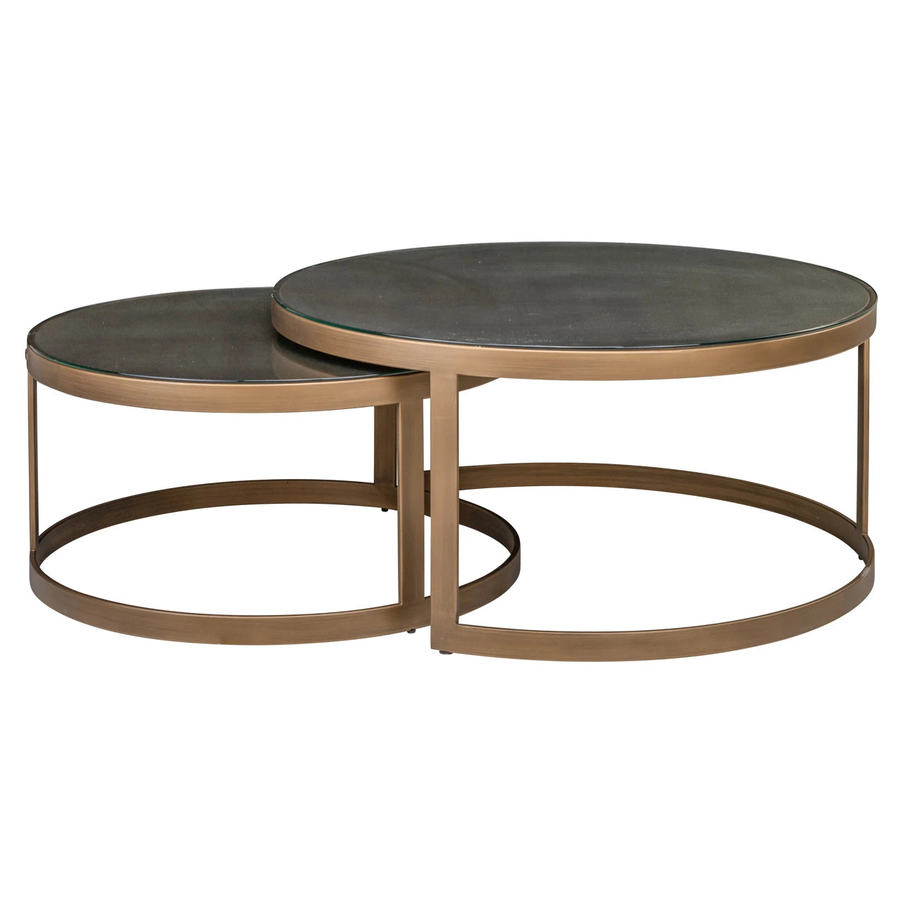 Salongbord Bloomville messing shagreen inkl. glassplater sett med 2 Richmond Interiors Sofabord