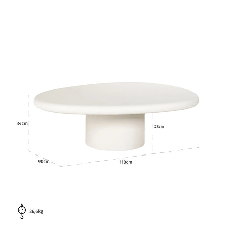 Salongbord Bloomstone hvitt 110x90 Richmond Interiors Sofabord