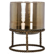 Hurricane-lampe Ropia messing antikk stor Richmond Interiors Lanterne og lysglass