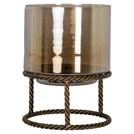 Hurricane-lampe Ropia messing antikk stor Richmond Interiors Lanterne og lysglass