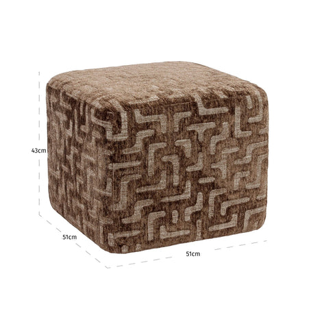 Pouffe & fotpall Ciela brown labyrinth Richmond Interiors Pall