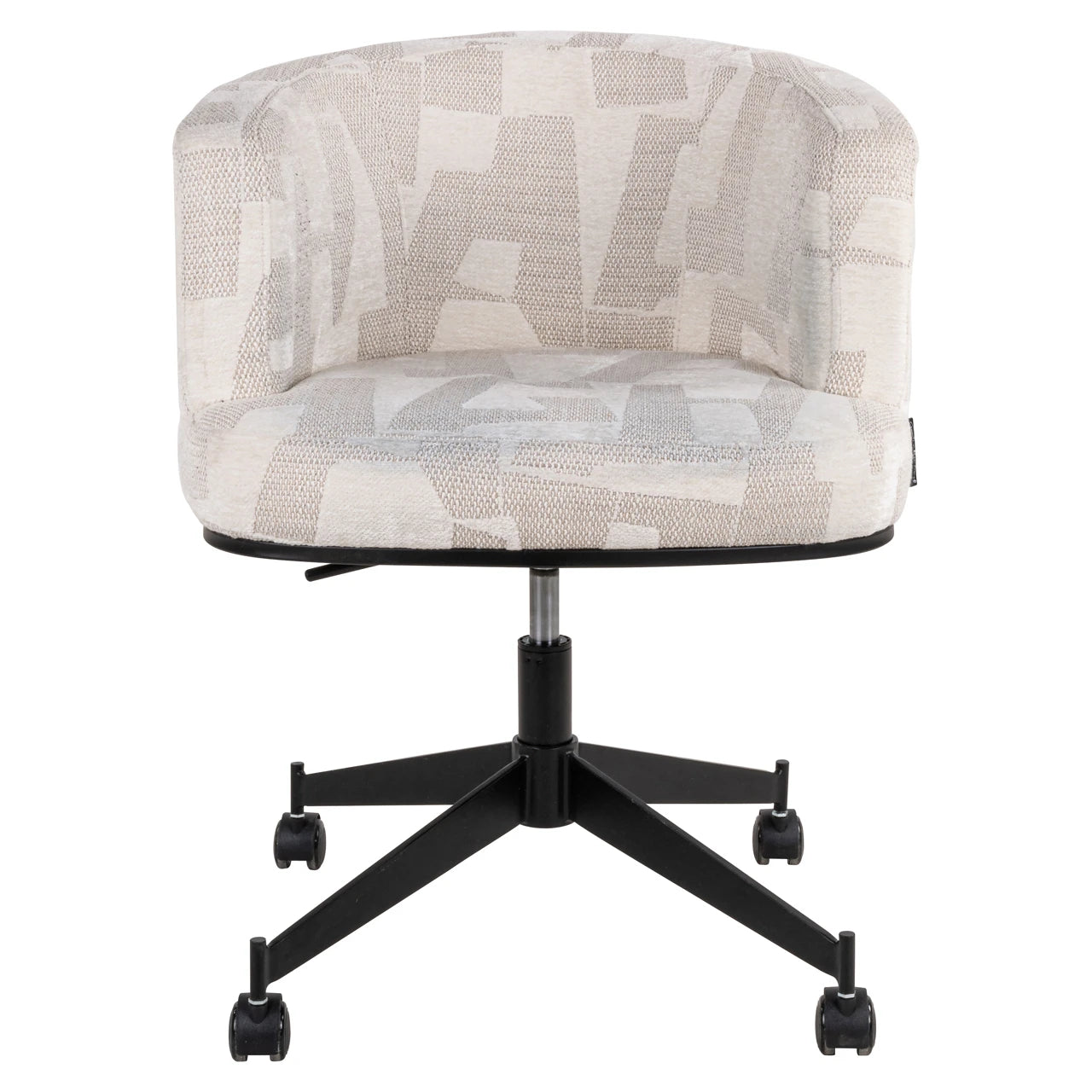 Spisestol Rochenne beige grafisk svingbar på hjul Richmond Interiors Spisestol