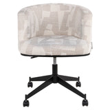 Spisestol Rochenne beige grafisk svingbar på hjul Richmond Interiors Spisestol