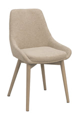 Denley stol lysebeige stoff/whitet wash eikeben Rowico Spisestol
