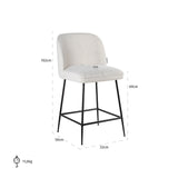 Counterkrakk Pullitzer hvit bouclé Richmond Interiors Barstol