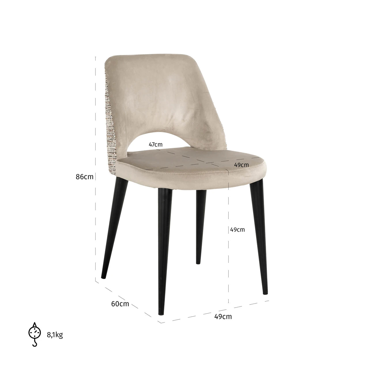 Spisestol Tabitha trendy nature brannhemmende sett med 2 Richmond Interiors Spisestol
